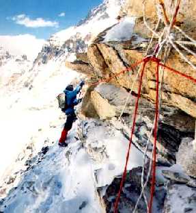 Fixed Ropes On The Route (photo by Metodi Savov)