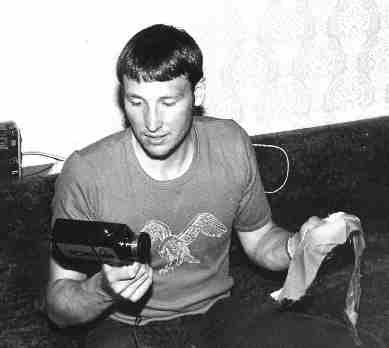 Nikolay Petkov shows souvenirs from the top