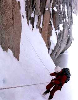 Rappelling down after first attempt