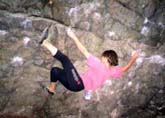 Sophia is bouldering at Boiana Stone near Sofia, click for better image